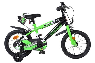 VOLARE Dječji bicikl Sportivo 14", zeleno-crni, dvije ručne kočnice